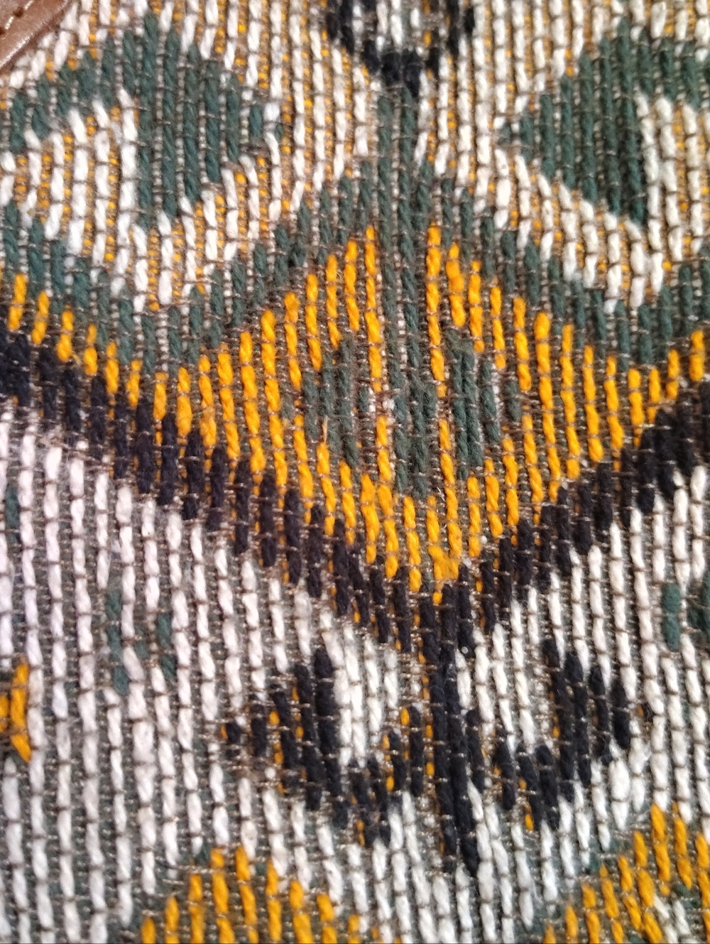 Myra Bag Kilim & Croc Embossed Upcycled Crossbody Gray Brown Yellow Boho Cowgirl - Picture 2 of 10